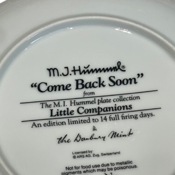 Hummel come back soon collectable‎ wall plate Hummel figurines - Picture 5 of 7
